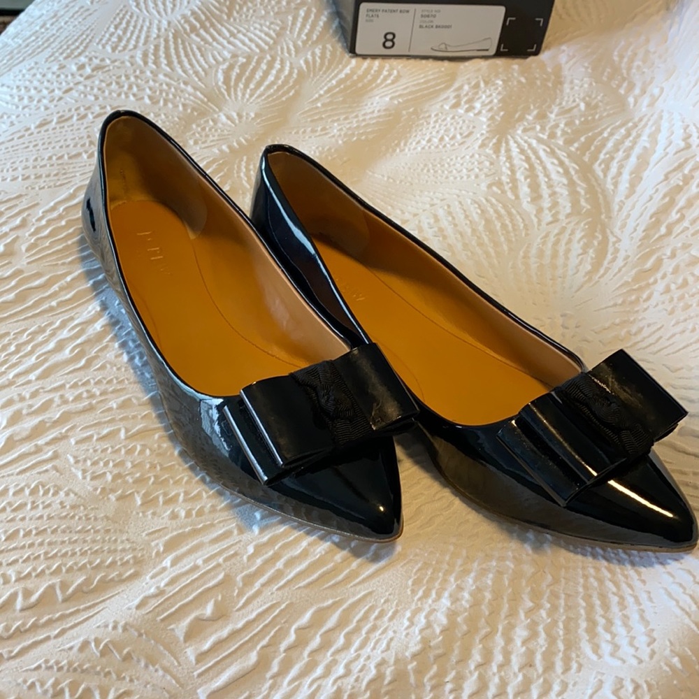 Jcrew Emery Patent Bow Flats with box